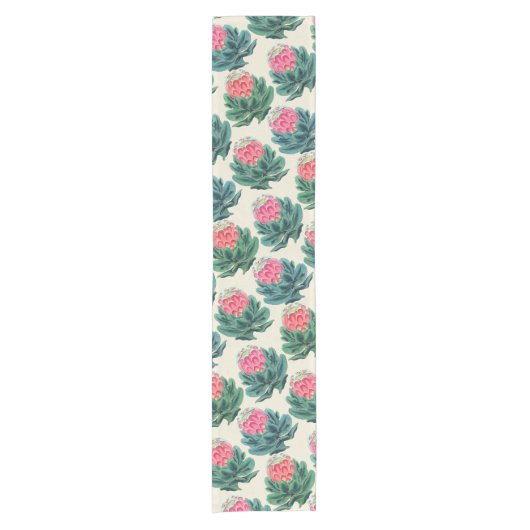 Protea Flowers Pattern Korte Tafelloper (Voorkant)