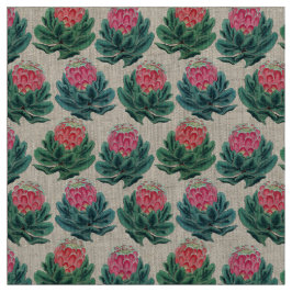 Protea Flowers Pattern Stof