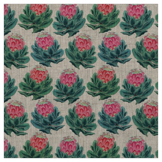 Protea Flowers Pattern Stof (Swatch)