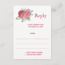 Protea Flowers Trouwantwoord Kaarten RSVP Kaartje