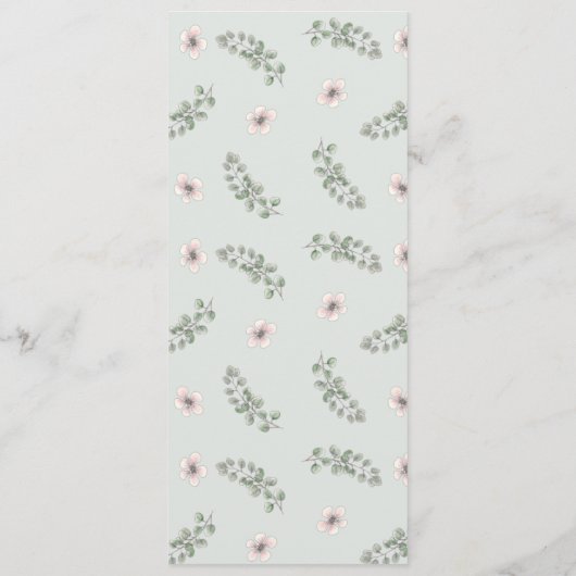 Protea Flowers Waterverf Bloemenmenu's Menu (Achterkant)