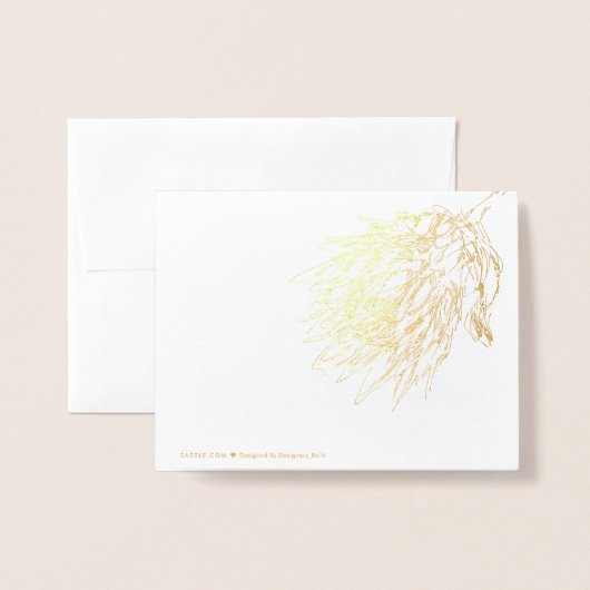PROTEA GOUD & WIT ELEGANT FOLIE KAARTEN (Met envelop)