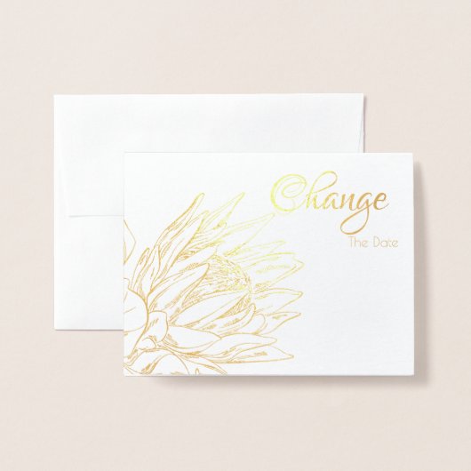 PROTEA GOUD & WIT ELEGANT FOLIE KAARTEN (Voorkant met envelop)