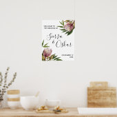 Protea Greenery Wedding Welkomstbord Poster (Keuken)