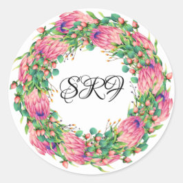 Protea krans Monogram Sticker