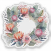 Protea Krans Uitgesneden Sticker (Voorkant)