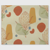 Protea Line Abstract Shapes Trendy Botanical Cadeaupapier (Vlak)