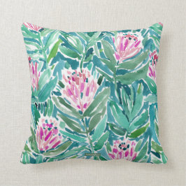 PROTEA PARADISE Tropische Waterverf Kussen