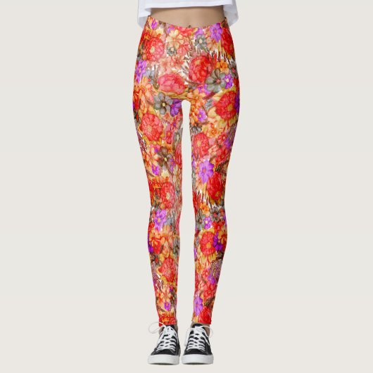 Protea Pattern Leggings (Voorkant)
