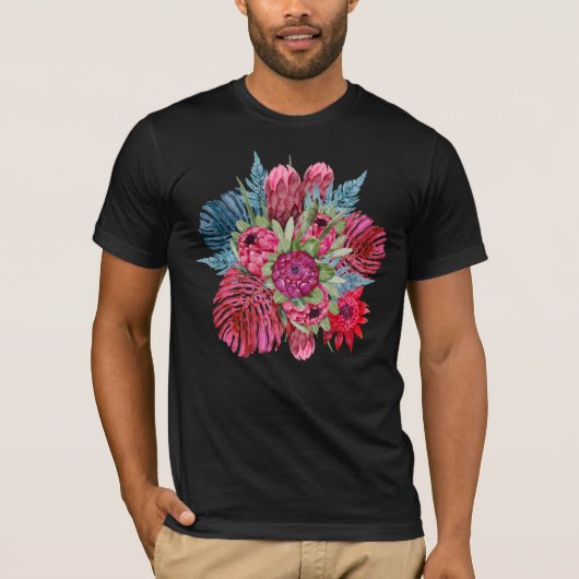 Protea & regenwoud bloeit - Bold Tropical T-shirt (Voorkant)
