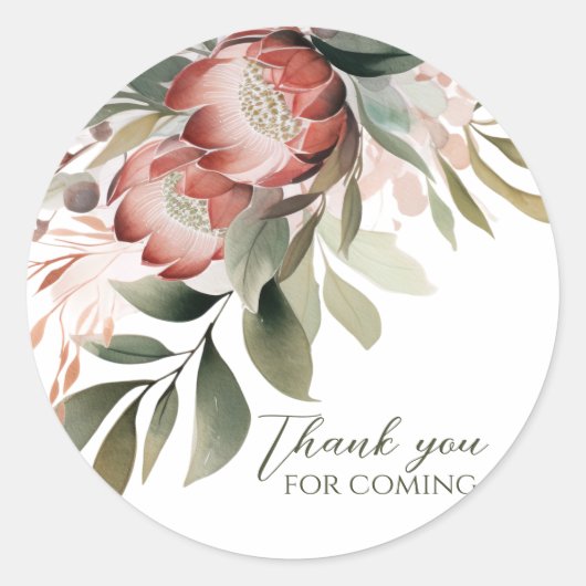 Protea Ronde Sticker (Voorkant)