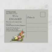 Protea - Strelitzia Flower Arrangement Verloving Uitnodiging Briefkaart (Achterkant)