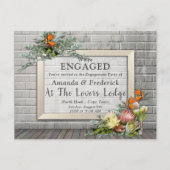 Protea - Strelitzia Flower Arrangement Verloving Uitnodiging Briefkaart (Voorkant)