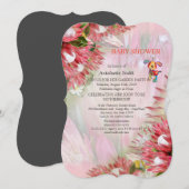 Protea - Strelitzia Flower Baby shower Kaart (Voorkant / Achterkant)