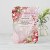 Protea - Strelitzia Flower Baby shower Kaart (Staand voorkant)