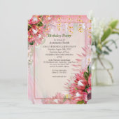 Protea - Strelitzia Flower Birthday Kaart (Staand voorkant)