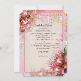 Protea - Strelitzia Flower Birthday Kaart