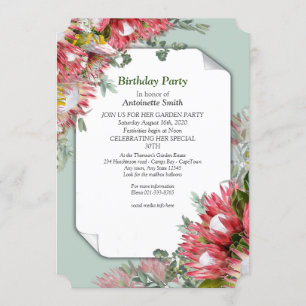 Protea - Strelitzia Flower Birthday Kaart