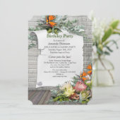 Protea - Strelitzia Flower Birthday Party Kaart (Staand voorkant)
