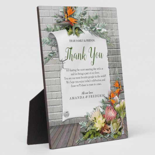 Protea - Strelitzia Flower Hartelijk dank Fotoplaat (Zijkant)