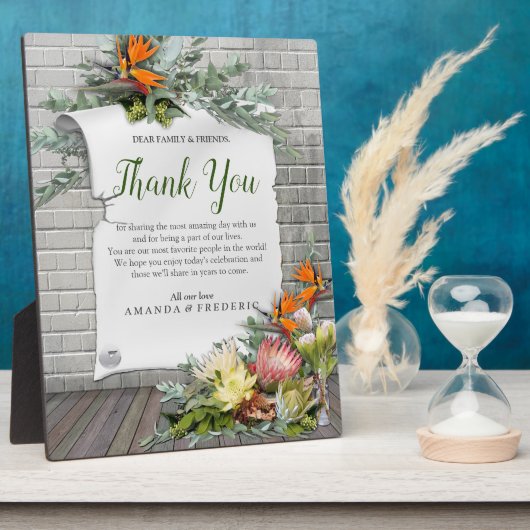 Protea - Strelitzia Flower Hartelijk dank Fotoplaat (Zijkant)