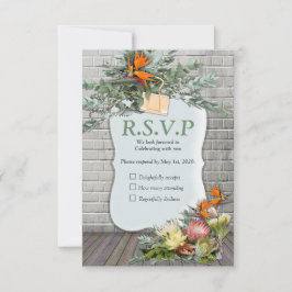 Protea - Strelitzia Flower RSVP Kaartje