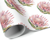 Protea suikerbos bloem waterverf Afrikaanse plant Cadeaupapier (Rol Hoek)