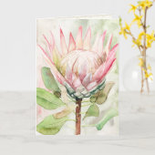 Protea Waterverf Art Print Wenskaart Kaart (Gele Bloem)