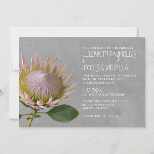 Protea Wedding Invitations Kaart (Voorkant)
