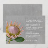Protea Wedding Invitations Kaart (Voorkant / Achterkant)
