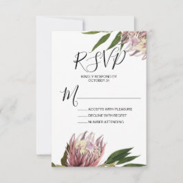 Protea Wedding RSVP Response Kaart