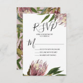 Protea Wedding RSVP Response Kaart (Voorkant / Achterkant)