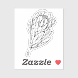 Protea Zwart & Wit custom cut sticker II