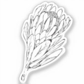 Protea Zwart & Wit custom cut sticker II (Voorkant)
