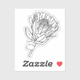 Protea Zwart & Wit Custom cut Sticker III