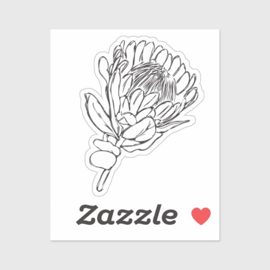 Protea Zwart & Wit Custom cut Sticker III (Vel)