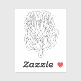 Protea Zwart & Wit custom cut Sticker IV