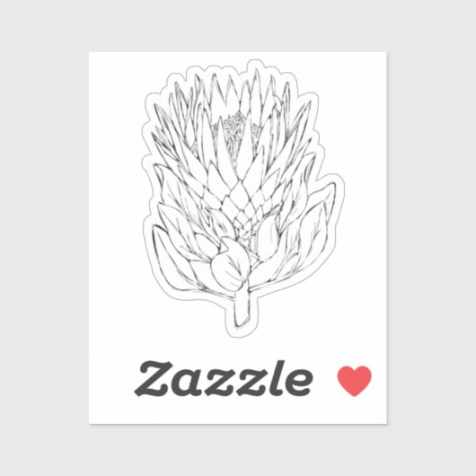 Protea Zwart & Wit custom cut Sticker IV (Vel)