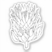Protea Zwart & Wit custom cut Sticker IV (Voorkant)