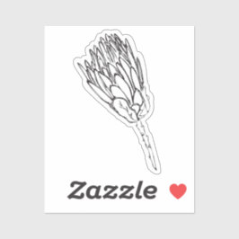 Protea Zwart & Wit Custom Cut sticker V