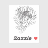 Protea Zwart & Wit custom cut sticker VI (Vel)
