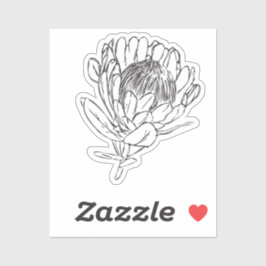 Protea Zwart & Wit custom cut sticker VI