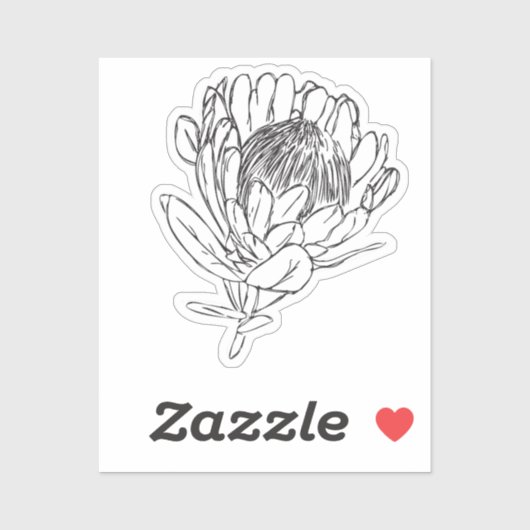 Protea Zwart & Wit custom cut sticker VI (Vel)