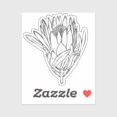 Protea Zwart & Wit custom cut sticker VII (Vel)