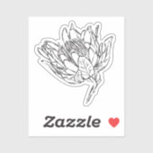 Protea Zwart & Wit custom cut sticker VIII (Vel)