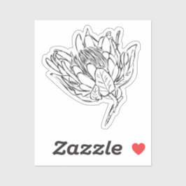 Protea Zwart & Wit custom cut sticker VIII