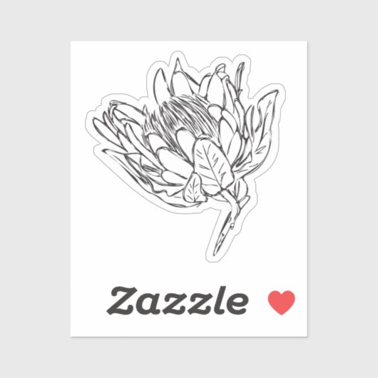 Protea Zwart & Wit custom cut sticker VIII (Vel)