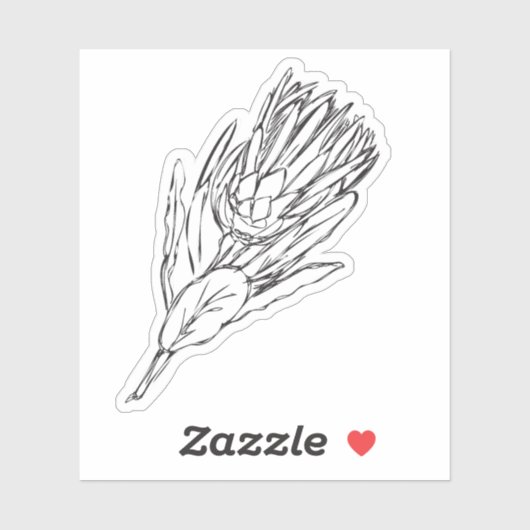 Protea Zwart & Wit custom sticker I (Vel)
