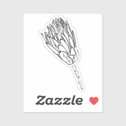 Protea zwart-wit sticker op maat gesneden (Vel)