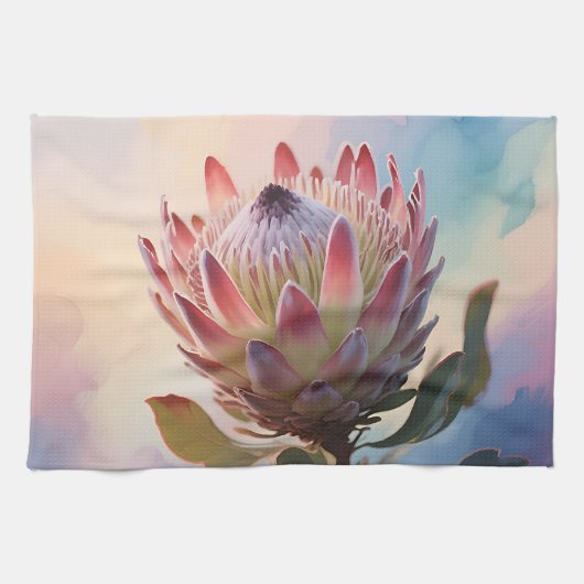 Proteas Bloem Waterverf Droom Theedoek (Horizontaal)